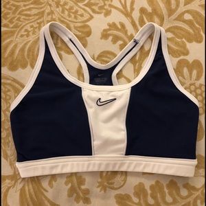 Nike navy & white girls sports top